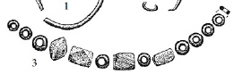 Zeichnung Glasperlen der Samarten, Halskette, polyedrisch